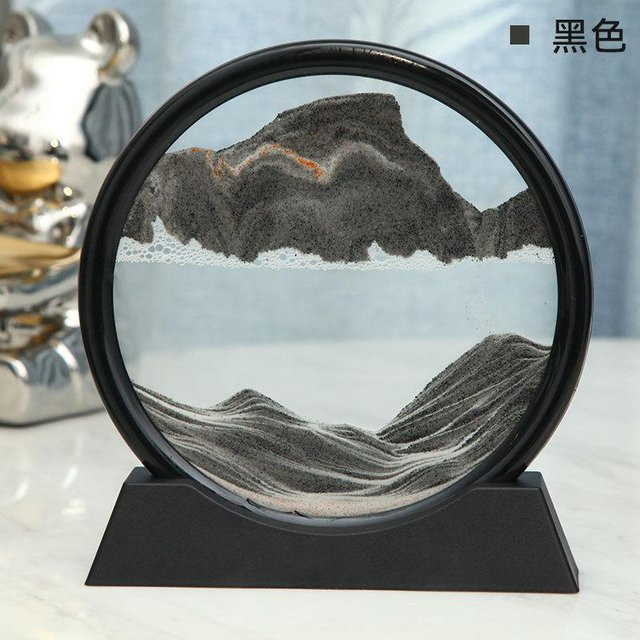 3D-Sandkunstbild aus Glas mit bewegter Sandlandschaft für die Tischdekoration - Bild 1