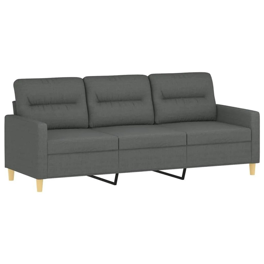 vidaXL 3-Sitzer-Sofa modern in Grau mit Stoffbezug und Metallrahmen - Bild 2