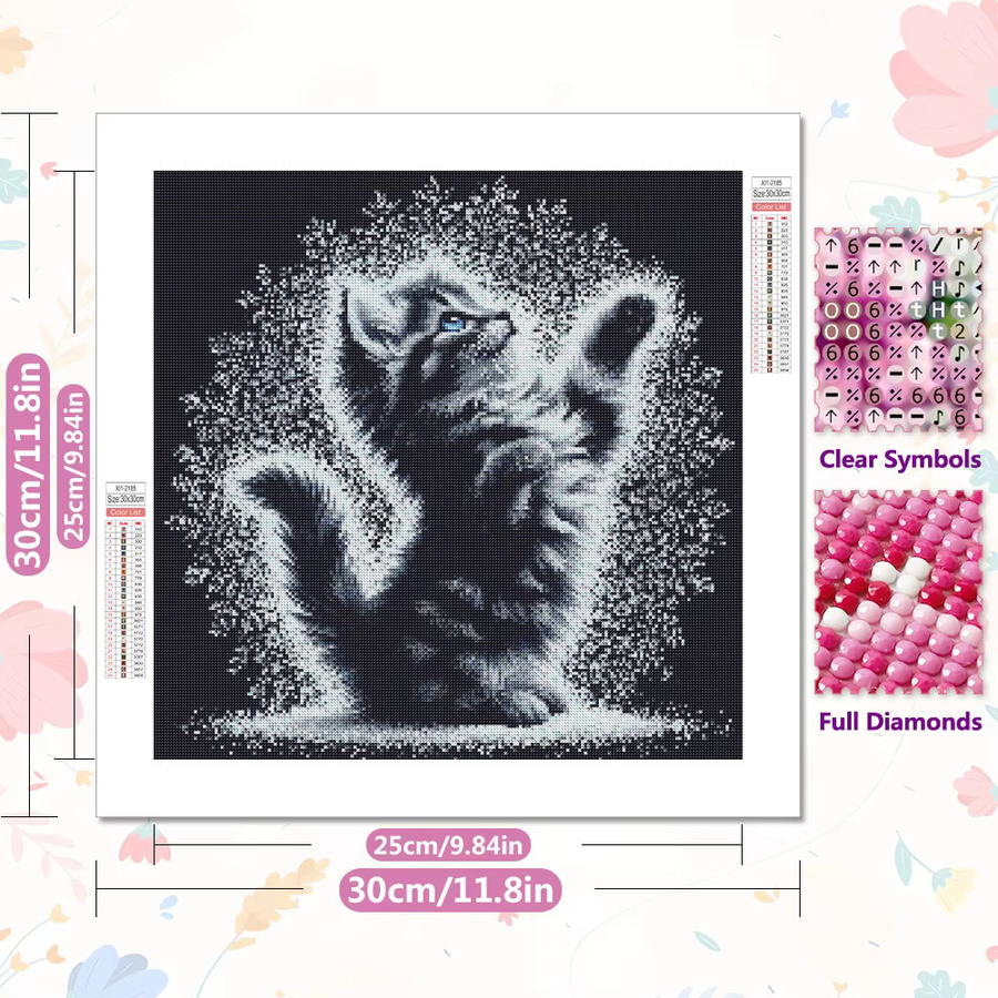EverShine DIY Diamantmalerei Katze 5D Vollbohr-Stickerei Tier-Mosaik Set in Multicolour, B/H: 20 x 20 cm - Bild 2