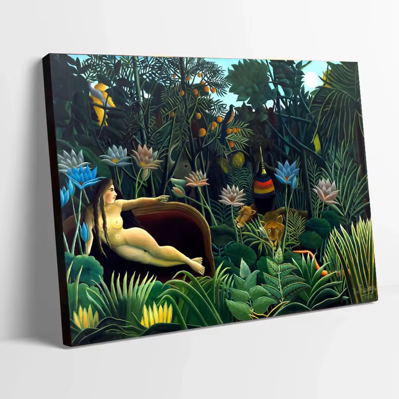 Potdemiel Vintage Henri Rousseau Tropische Dschungeltiere und Botanik Leinwandmalerei, Mehrfarbig - Bild 3