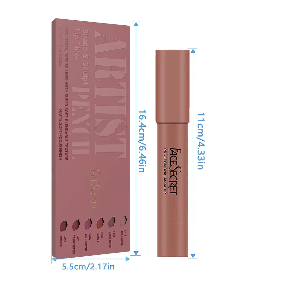 7-teiliges Make-up-Set mit Lipliner und Lippenstift, matt, wasserfest - Bild 2