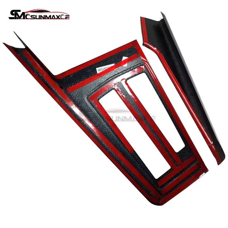 SMCSUNMAXCF Carbonfaser Mittelkonsole Innenverkleidung für VW Golf 8 MK8 und Golf 8.5 MK8.5 GTI GTD GTE in Schwarz - Bild 6
