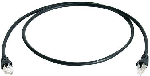 Telegärtner RJ45 Patchkabel CAT 5e F/UTP Ethernet LAN Schwarz, Länge: 2,0 m - Bild 1