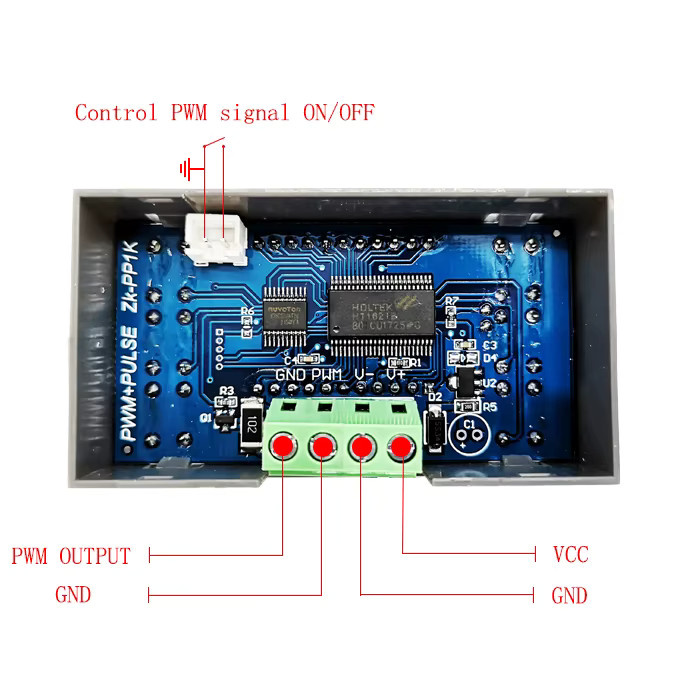 Voktta ZK-PP1K Dual-Mode Signalgenerator mit LCD, 1-Kanal PWM Pulsfrequenz-Generator, 1Hz-150kHz, Rechteckwellen-Generator, Schwarz - Bild 2