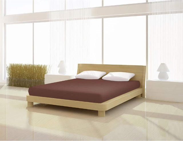 Mr. Sandman Spannbetttuch Classic aus Baumwolle und Elastan, Braun, B: 140-160 cm, T: 200-220 cm - Bild 1