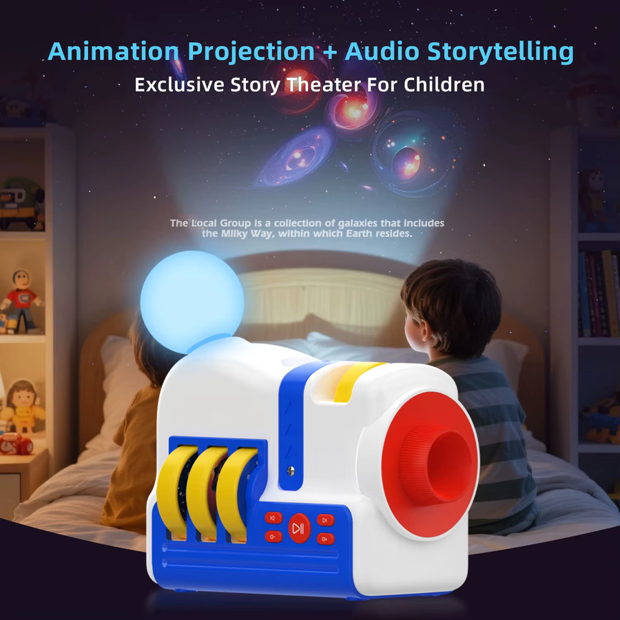 AUSYLE Story-Projektionsmaschine mit Nachtlicht und 4 Audio-Story-Karten in Bunt für Kinder ab 3 Jahren - Bild 3