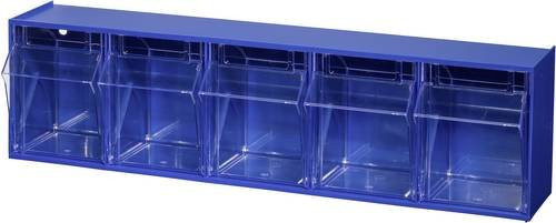 Allit 464430 Klappkasten-Magazin VarioPlus ProFlip 5, Blau, Transparent, B: 60,0 cm, H: 16,5 cm, T: 13,5 cm - Bild 1