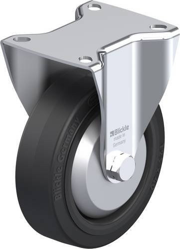 Blickle Bockrolle BK-POEV 125R-1-FA in Schwarz und Silber, Rad-Durchmesser: 125 mm, Tragfähigkeit: 250 kg - Bild 1