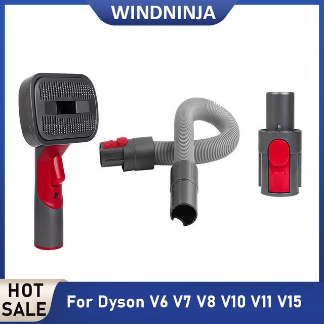 Dyson 2-in-1 Tierhaarbürsten-Set in Grau für V6 V7 V8 V10 V11 V15 Staubsauger zur Haarentfernung bei Haustieren - Bild 1