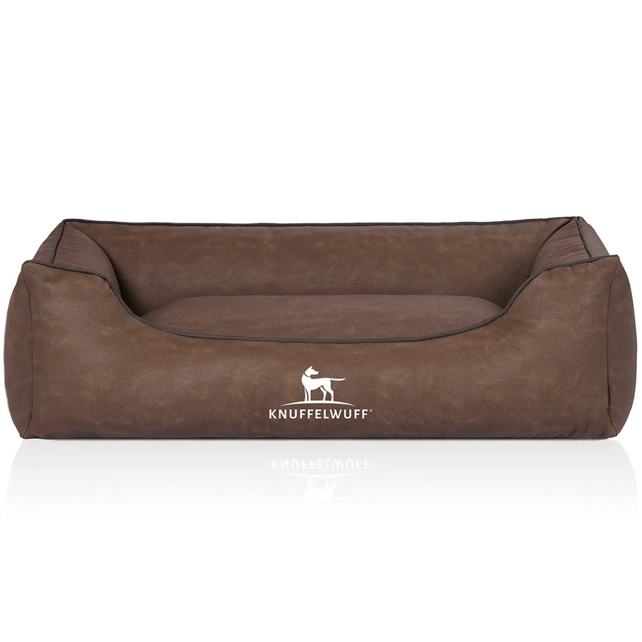 Knuffelwuff Hundebett Scottsdale Sofa aus Kunstleder in Braun mit erhöhtem Rand - Bild 2