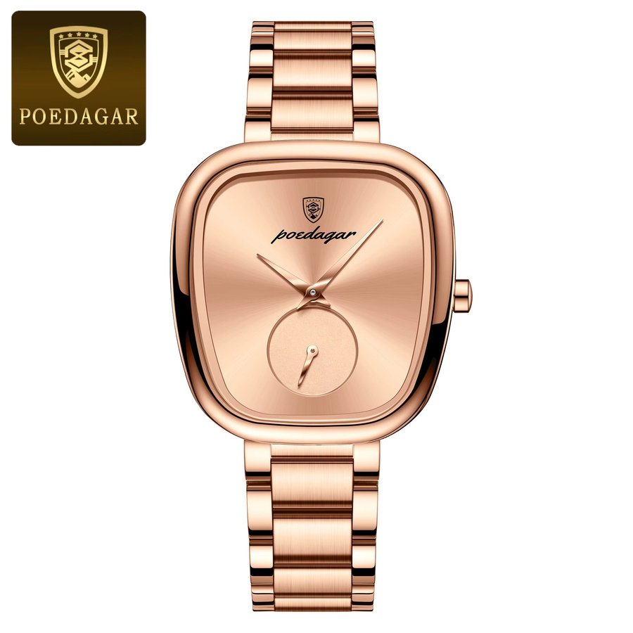 POEDAGAR Armbanduhr, Quarz, Edelstahl, Silber, Damen - Bild 5