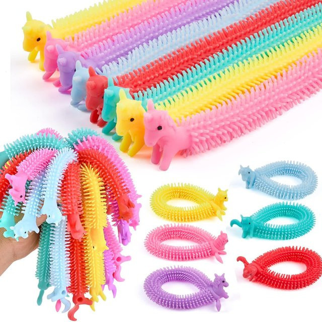 Topmix Einhorn Wurm Nudel Fidget Spielzeug, 10-30 Stück, pink - Bild 1