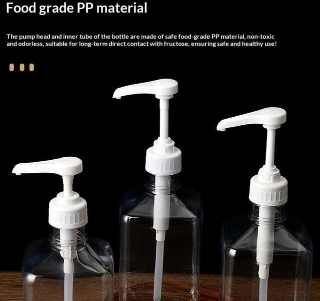 HNKMP Multifunktions-Sirup-Spender mit 15CC-Pumpe und Skala, transparente Sauce- und Ketchup-Flasche aus Kunststoff, 1100ml oder 1600ml - Bild 1