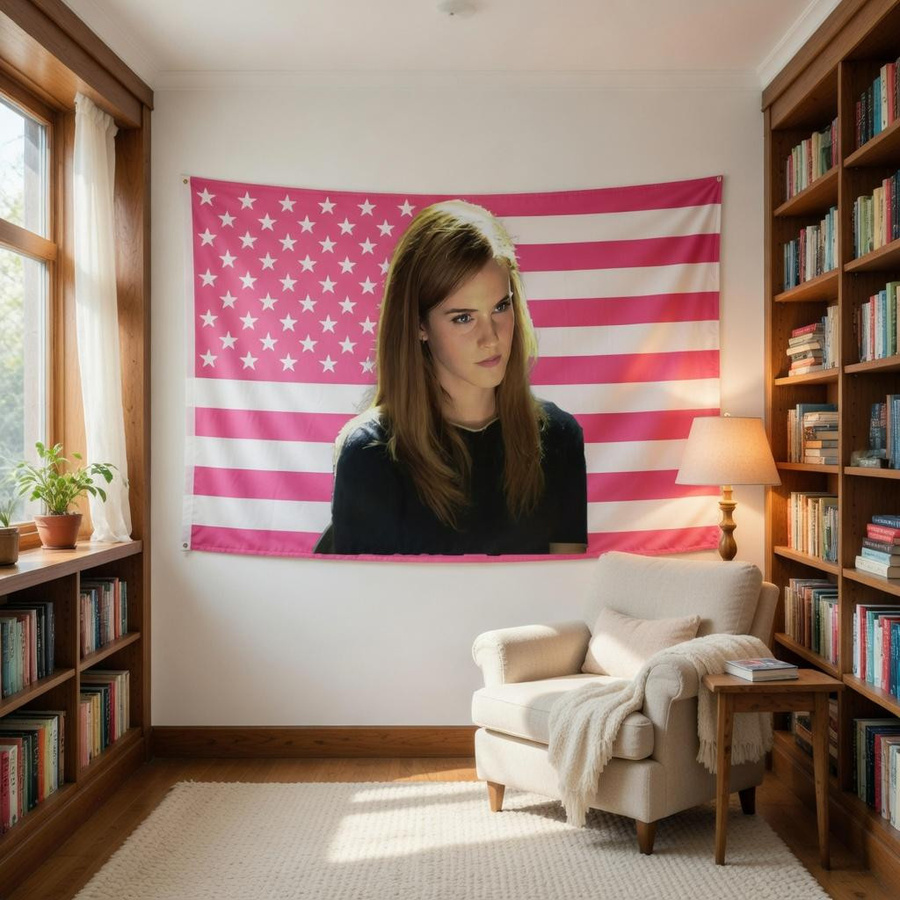Boho Wandteppich JMG Household Supplies in Rosa mit USA Flagge und Frauenporträt, Breite: 40 cm, Höhe: 60 cm - Bild 4