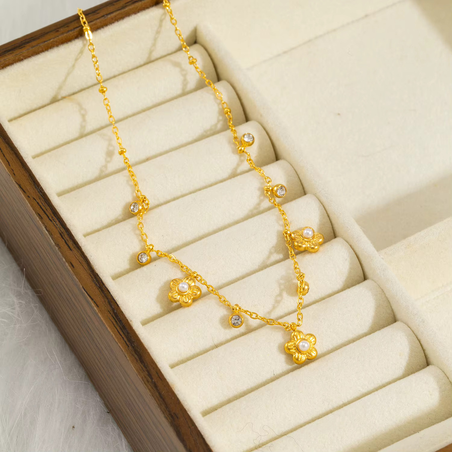 UHBINYCA Halskette, 18 Karat vergoldeter Edelstahl, Gold, Damen - Bild 3