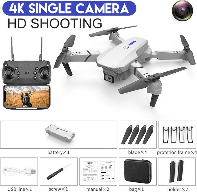 LYZRC 4K HD RC Quadcopter mit WIFI FPV Kamera, faltbare Drohne in Grau - Bild 1