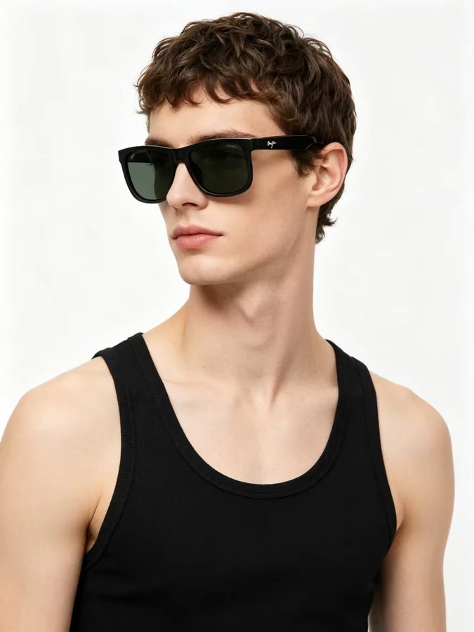 Maui Jim Sonnenbrille Square, Vollrand, Kunststoff, Black, Unisex - Bild 2