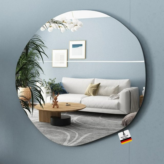 Albatros Asymmetrischer Spiegel Rund Modern Organic B: 80 cm, H: 76 cm - Bild 1
