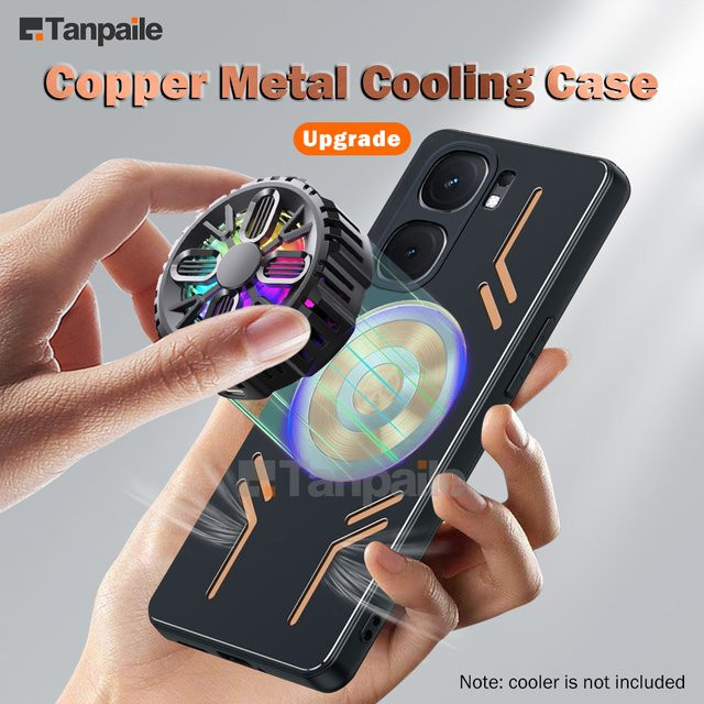 Magnetische Schutzhülle für Vivo iQOO Neo9s Pro Plus mit Kupfer-Metall-Kühlung und Aluminium-Rückseite in Gold oder Schwarz - Bild 1