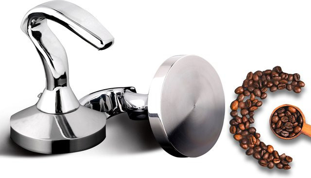 Dalinwell Kaffee Tamper aus Edelstahl mit flachem Boden in Silber, 51 mm oder 58 mm Durchmesser - Bild 1