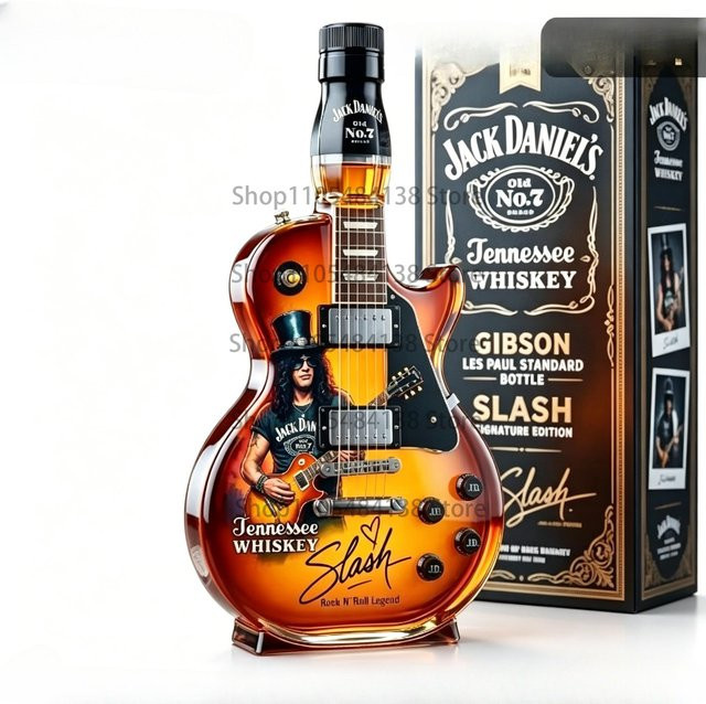 GlowMart Gitarrenförmiger Whiskey-Dekanter im Guns N' Roses-Design als Sammlerstück für Rockfans - Bild 1
