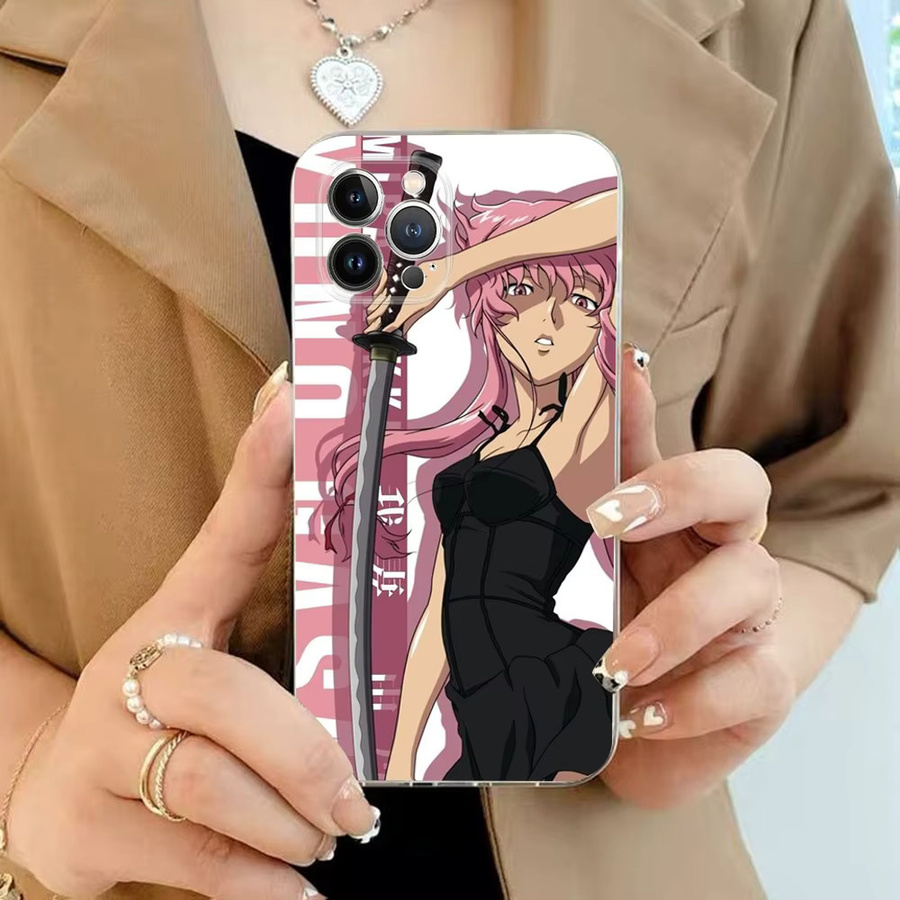 Moetch Anime Future Diaries Handyhülle mit transparenter Rückseite für iPhone 15 14 13 12 11 Pro Max XS XR 8 7 6 Plus in Multicolour - Bild 2
