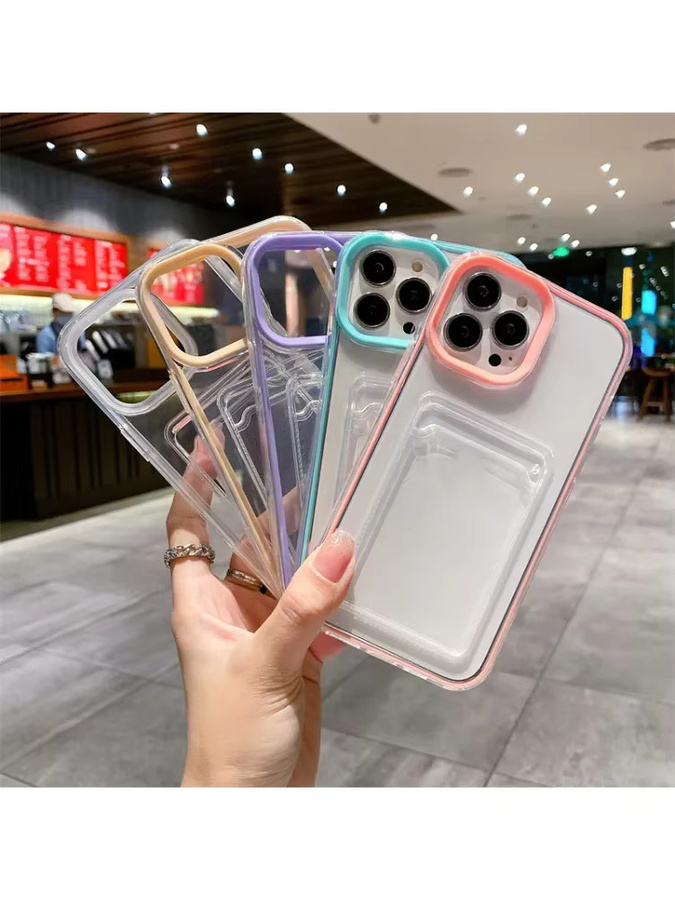 MUQGEW 3-in-1 Transparente iPhone Schutzhülle mit Kartensteckplatz und Stoßfestem Design für iPhone 16 15 14 13 12 11 Pro Max XR Plus - Bild 3