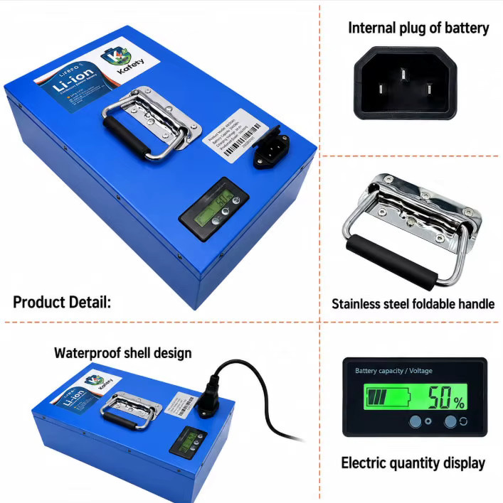 48V 30AH Lithium-Batteriepack mit 21700 Zellen in Blau für Elektrofahrrad, E-Bike und Roller (250W-2000W) - Bild 2