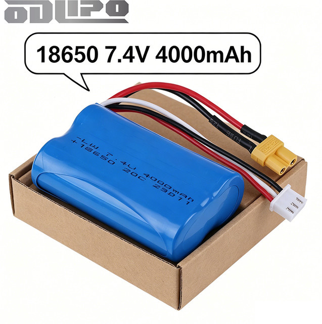 HUINA Li-Ionen-Akku 7,4V 2S mit XT30-Stecker 4000mAh in Blau für HUINA 550 580 582 583 1580 1583 RC-Spielzeuge - Bild 1