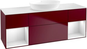 V&B Waschtischunterschrank Finion mit Wandbeleuchtung in Weiß, B/T/H: 160 x 50,1 x 50,1 cm - Bild 1