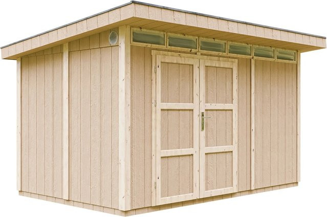 Timbela Holz-Gartenhaus M904A mit Flachdach und modernem Design, B/T: 412 x 279 cm, Höhe: 237 cm - Bild 1