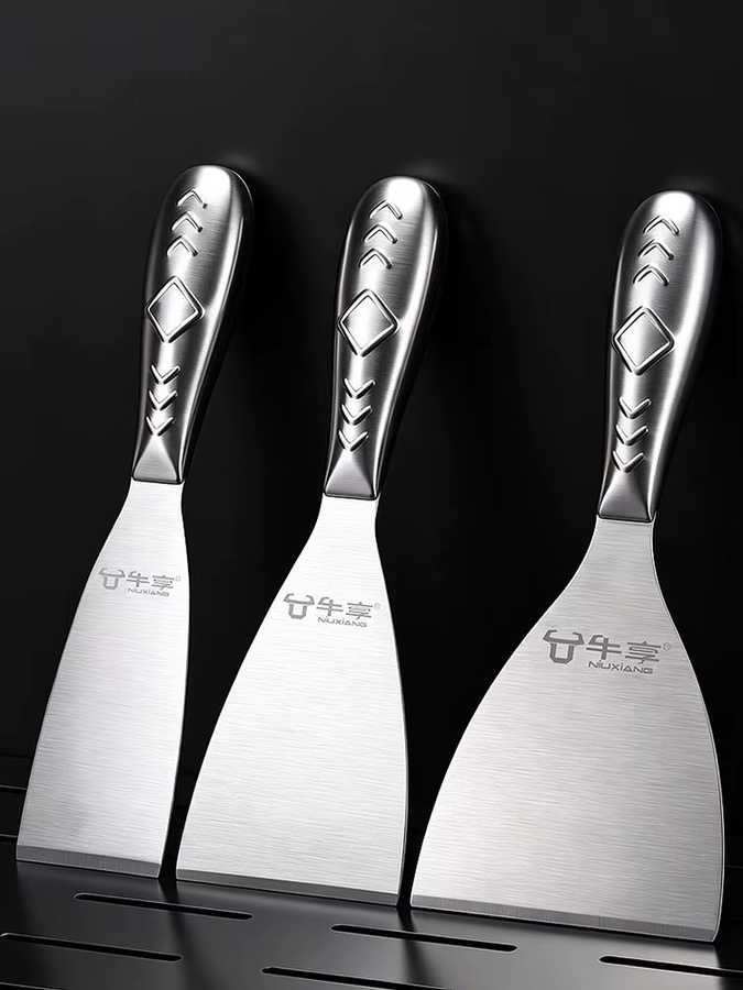 NIUXIANG Multifunktionaler Edelstahl Schaber als Spachtelmasse-Entferner und Trockenbau-Finisher für Wandreparaturen und die Küchenreinigung, Silber - Bild 3