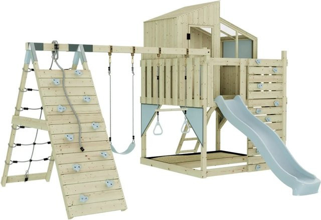 OutdoorToys Spielturm Finn mit Trapezstange in Eisblau - Bild 1