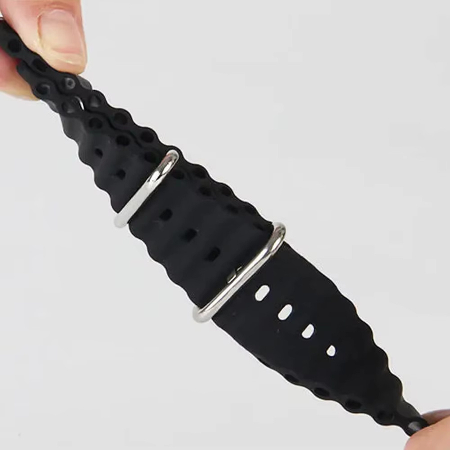 CRESTED Uhrenarmband Silikon, Schwarz, 22 mm, Unisex - Bild 3