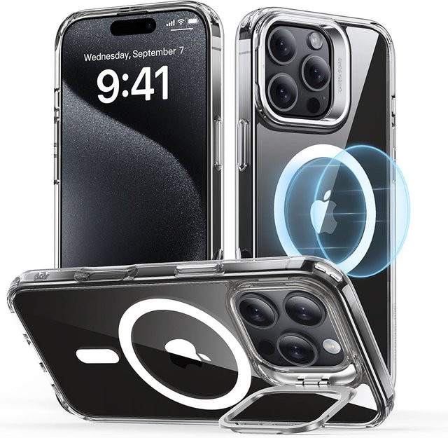 ESR MagSafe Hülle Classic Hybrid Kickstand für Apple iPhone 16 Pro Max, Transparent - Bild 1