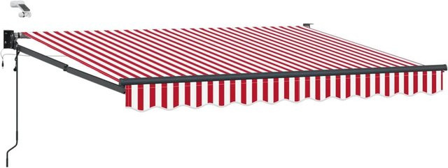 vidaXL Elektrische Ausziehbare Markise Rot und Weiß B: 3 m, T: 2,5 m - Bild 1