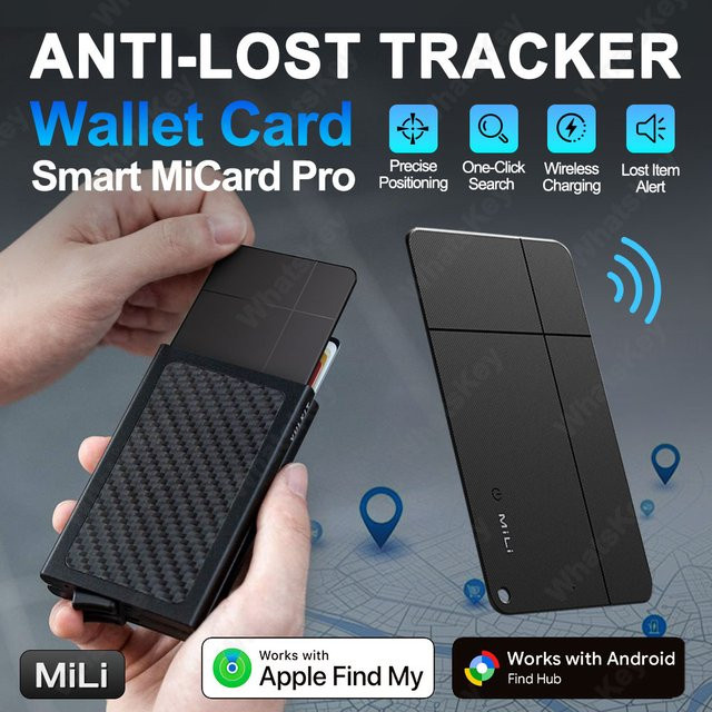 Dual System GPS-Tracker für iOS und Android mit Google Find My Unterstützung, tragbares Anti-Lost Tracking-Gerät in Schwarz - Bild 1