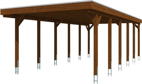 Skan Holz Carport Friesland in Nussbaum Braun B: 397 cm, T: 860 cm, H: 241 cm - Bild 3