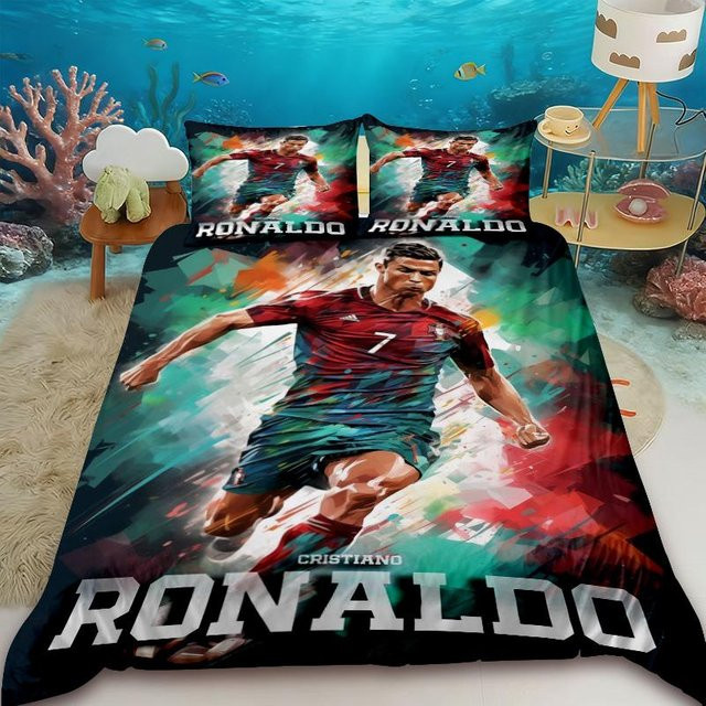 Flylo Bettwäsche-Set mit CR7 Fußballstar Print, 3-teilig, Mehrfarbig, B/H: 203 x 228 cm - Bild 1
