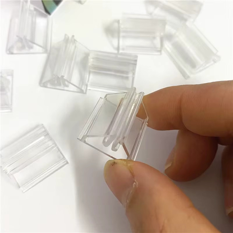 100 Stück transparente Kartenhalter aus Kunststoff in Dreiecks- und Rundform für Visitenkarten und Preisschilder - Bild 3