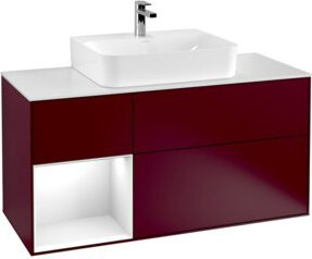 V&B Waschtischunterschrank Finion mit Wandbeleuchtung, Weiß lackiert, B/T/H: 120 x 50,1 x 50,1 cm - Bild 1