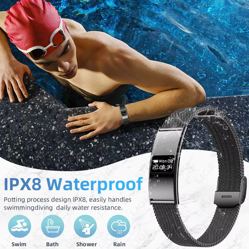 LIGE Smart-Armband 2026 Ultraflaches Design in Schwarz mit Schlafüberwachung und Anrufbenachrichtigung für Damen und Herren - Bild 5