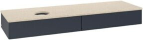 V&B Waschtischunterschrank Antao ohne Frontstruktur, Farbe Botti Matt Blau Lackiert, B/T: 160 x 50 cm - Bild 1