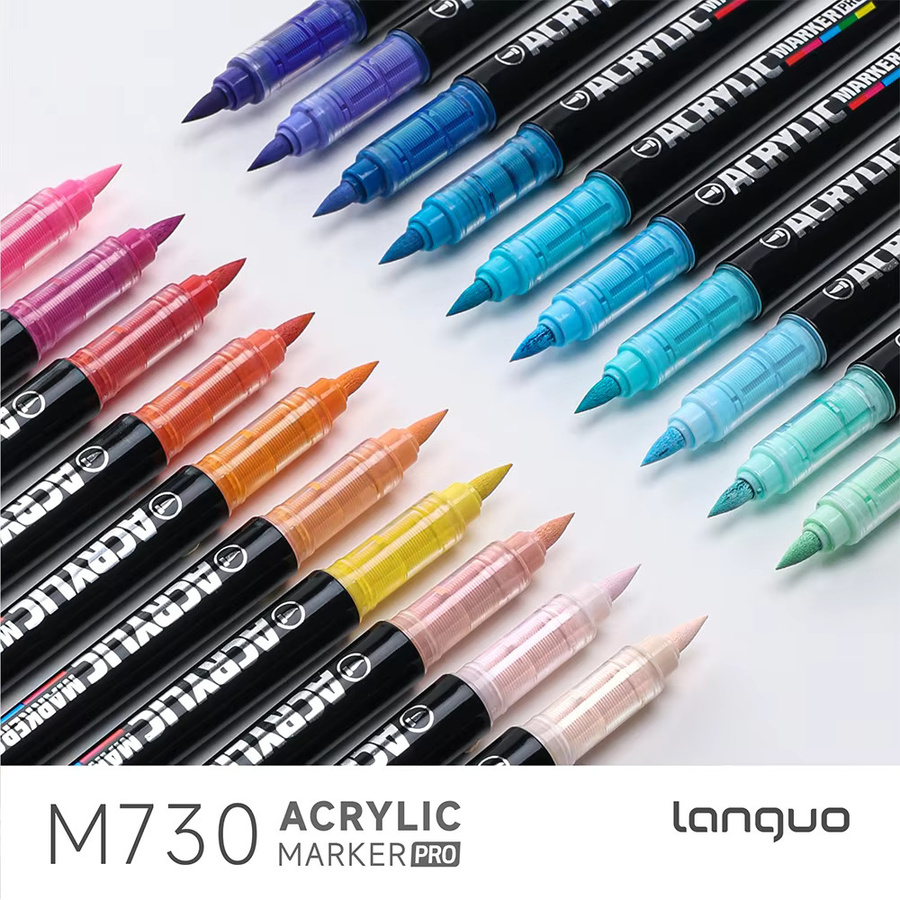 Languo Acryl-Pinselmarker-Set mit 48 Farben und automatischem Tintenkontrollsystem in Mehrfarbig für DIY-Zeichnen und Basteln - Bild 2