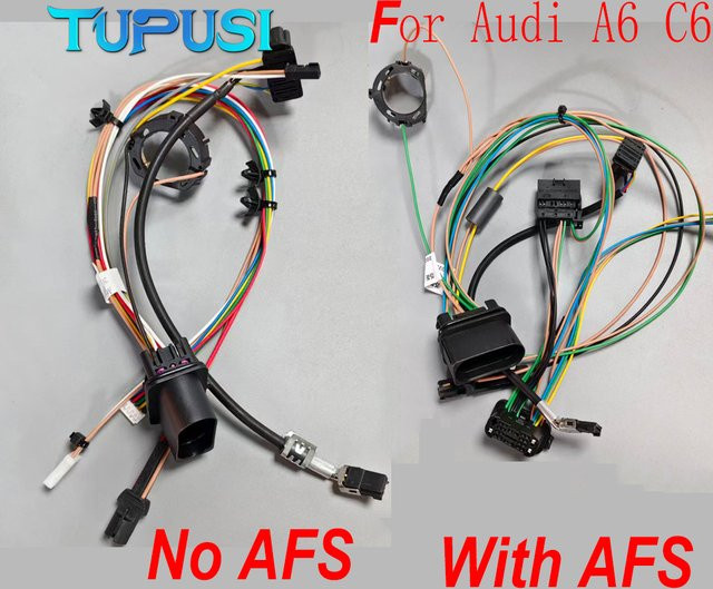 TUPUSI Xenon-Scheinwerfer Kabelbaum-Baugruppe mit internem Stecker für Audi A6 C6 2005–2008 (kompatibel mit AFS und ohne AFS) - Bild 1