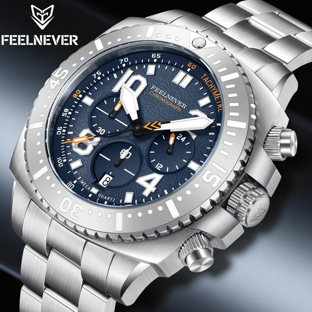 FeelNever Armbanduhr, Quarz, Automatik, Edelstahl, Saphirglas, Herren - Bild 1