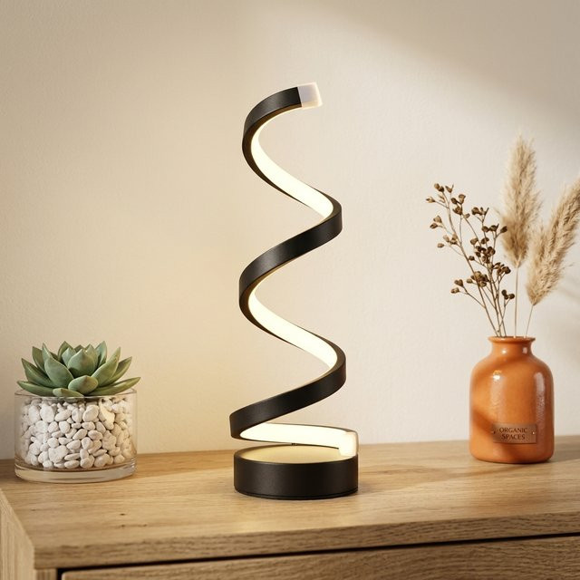 ledcbet Spiralförmige LED-Nachtlampe mit USB-Anschluss, dimmbar, Schwarz und Weiß - Bild 1