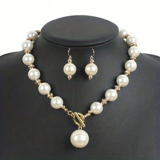 MTMA Schmuck-Set, Perle, Gold, Weiß, Damen - Bild 1