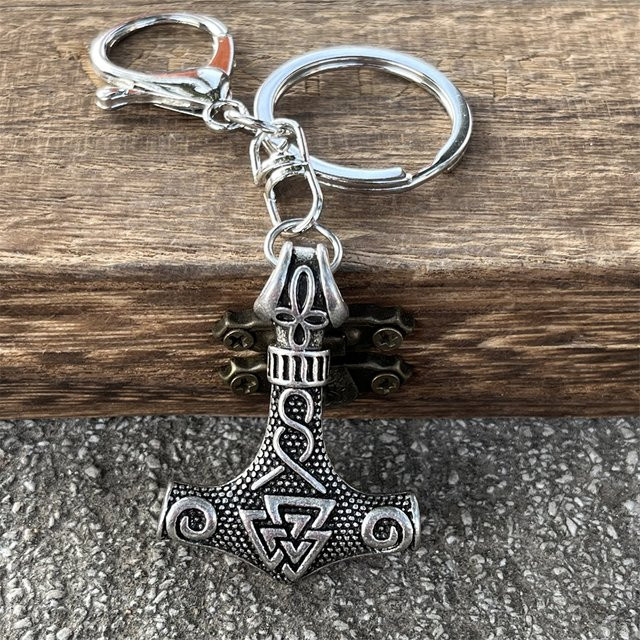 Nostalgia Thor Hammer Wikinger Schlüssel, Metall, Mjolnir Symbol - Bild 1