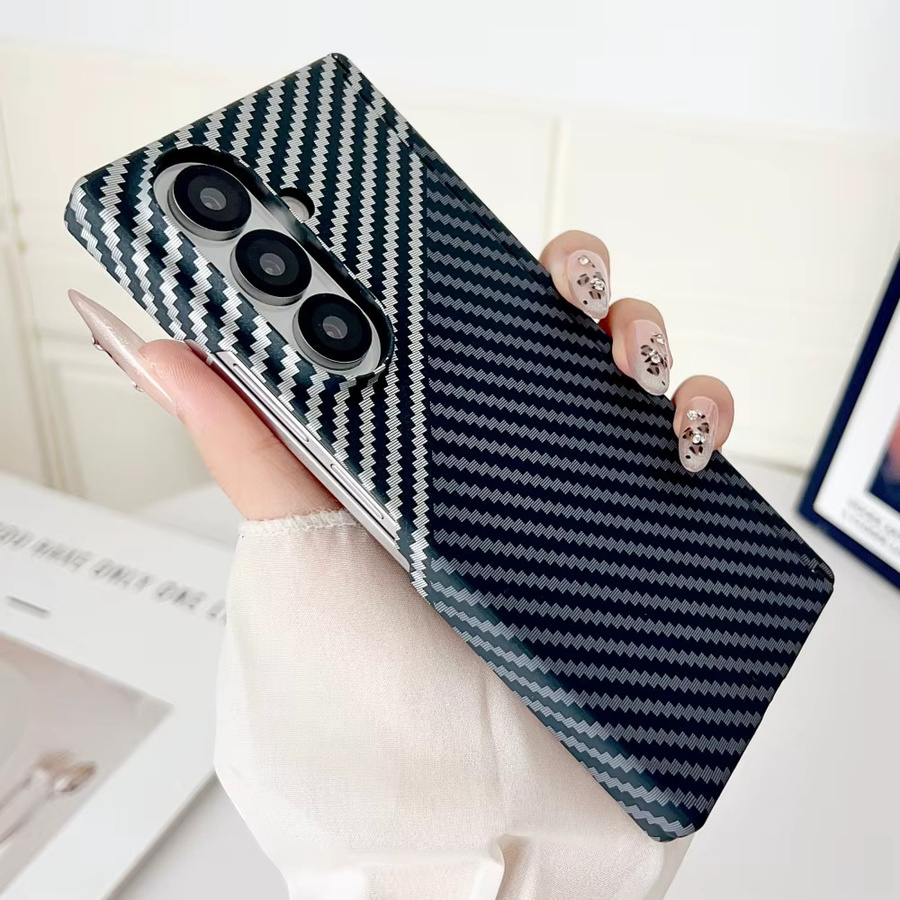 Magnetische Carbonfaser-Schutzhülle mit Scharnier für Samsung Galaxy Z Fold 8 7 6 5 in Blau - Bild 3